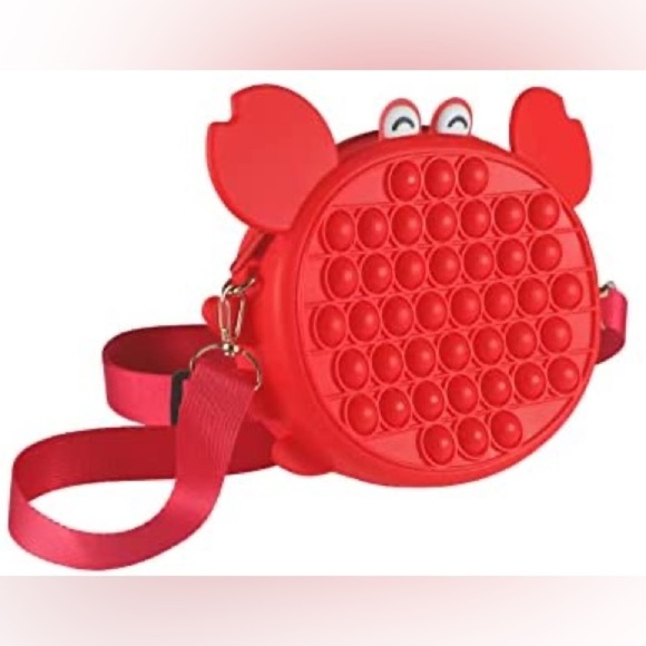 Pop It Purse- Red Crab for Women’s/Girls, Fidget Crossbody Bag- NWOT - Picture 2 of 7